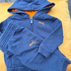 Puma Kids Blue and Orange Hoodie Set